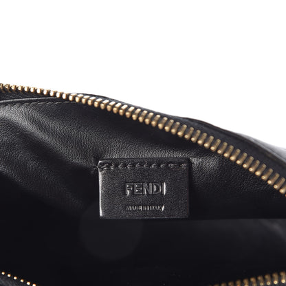 Fendi Nylon Vitello Elite Crystal Eye Monster Large Cosmetic Pouch Black Cedro 8 of 9