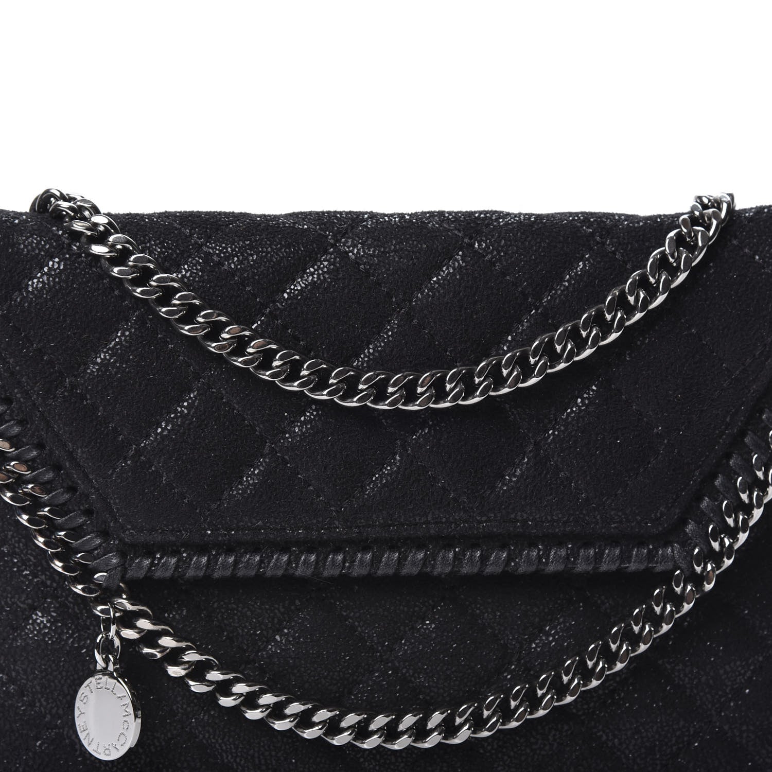 Stella McCartney Shaggy Deer Quilted Mini Falabella Crossbody Black 9 of 9