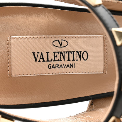 Valentino Garavani Pebbled Calfskin Rockstud Ankle Strap 100mm Pumps 39.5 Black 6 of 12