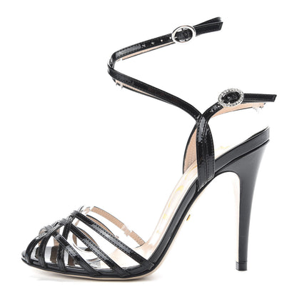 Gucci Vernice Crystal Sandals 36.5 Black 1 of 9
