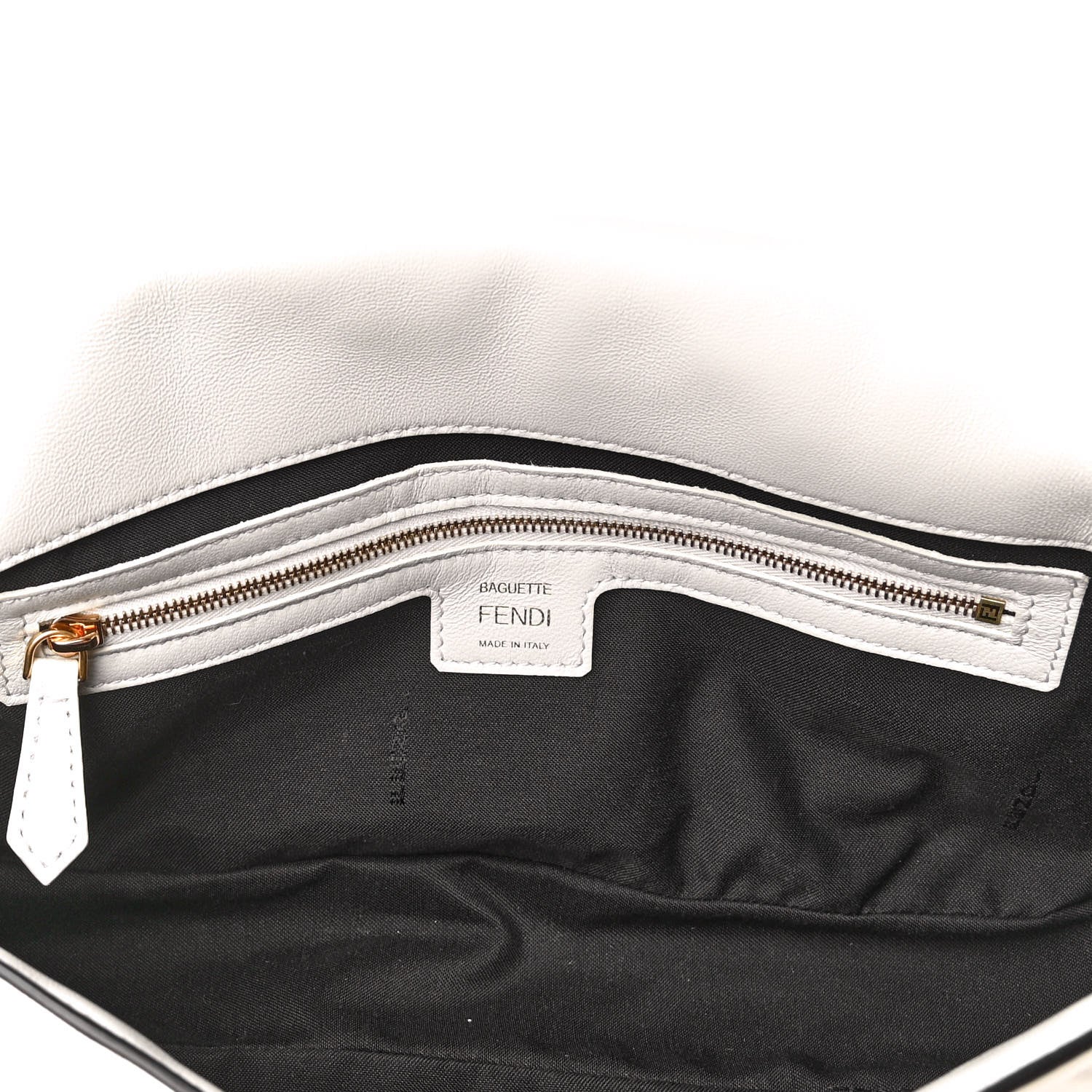 Fendi Nappa FF 1974 Embossed Baguette White 4 of 4