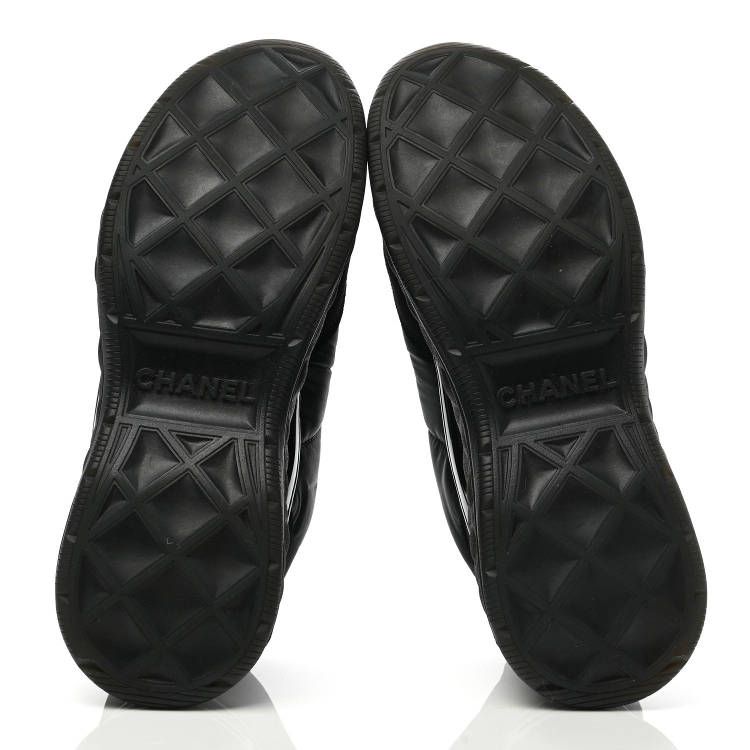 Chanel Nylon Calfskin Suede CC Sneakers 37.5 Black 5 of 10