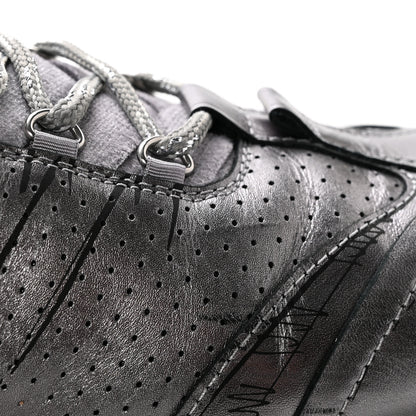 Christian Dior Metallic Lambskin Suede Womens D-Sketch Sneakers 39 Steel 10 of 11