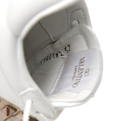 Valentino Garavani Calfskin Rockstud Untitled Open Sneakers 37 White Pewter 8 of 18