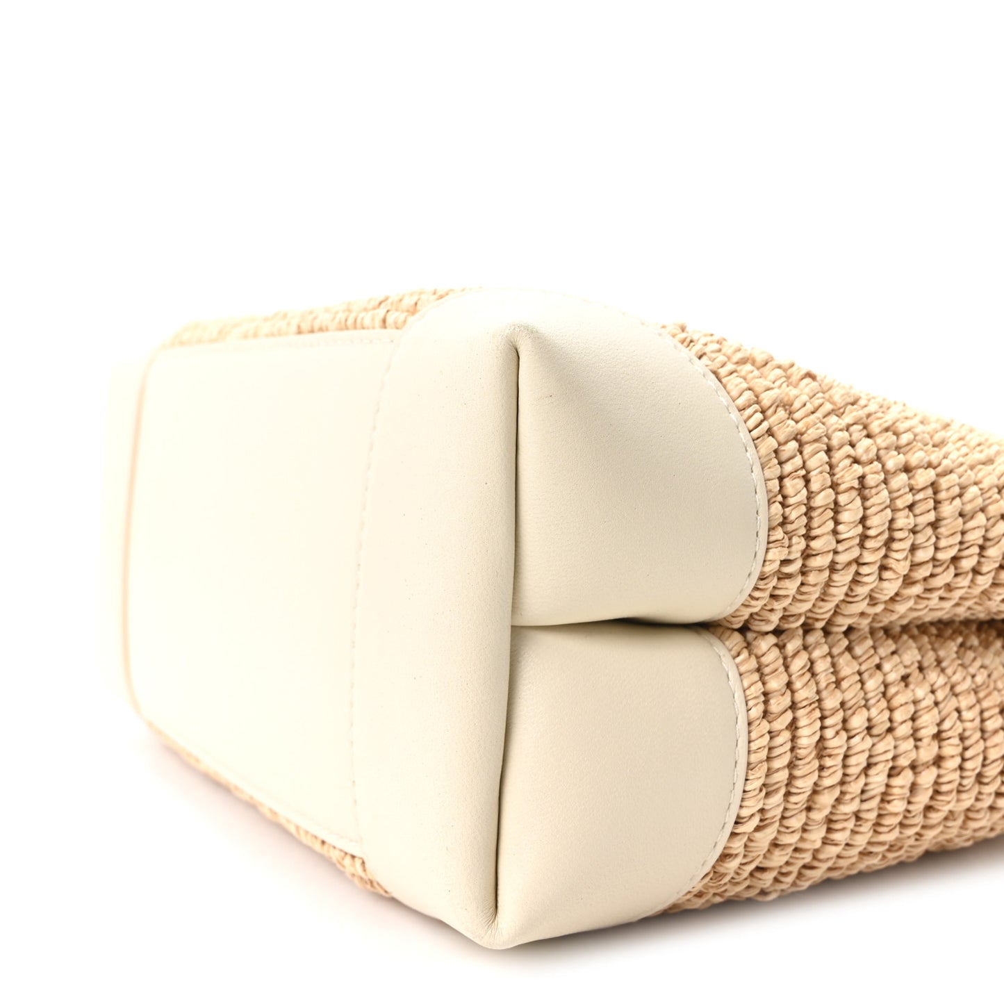Raffia Calfskin Small Andiamo Shoulder Bag Sea Salt Natural