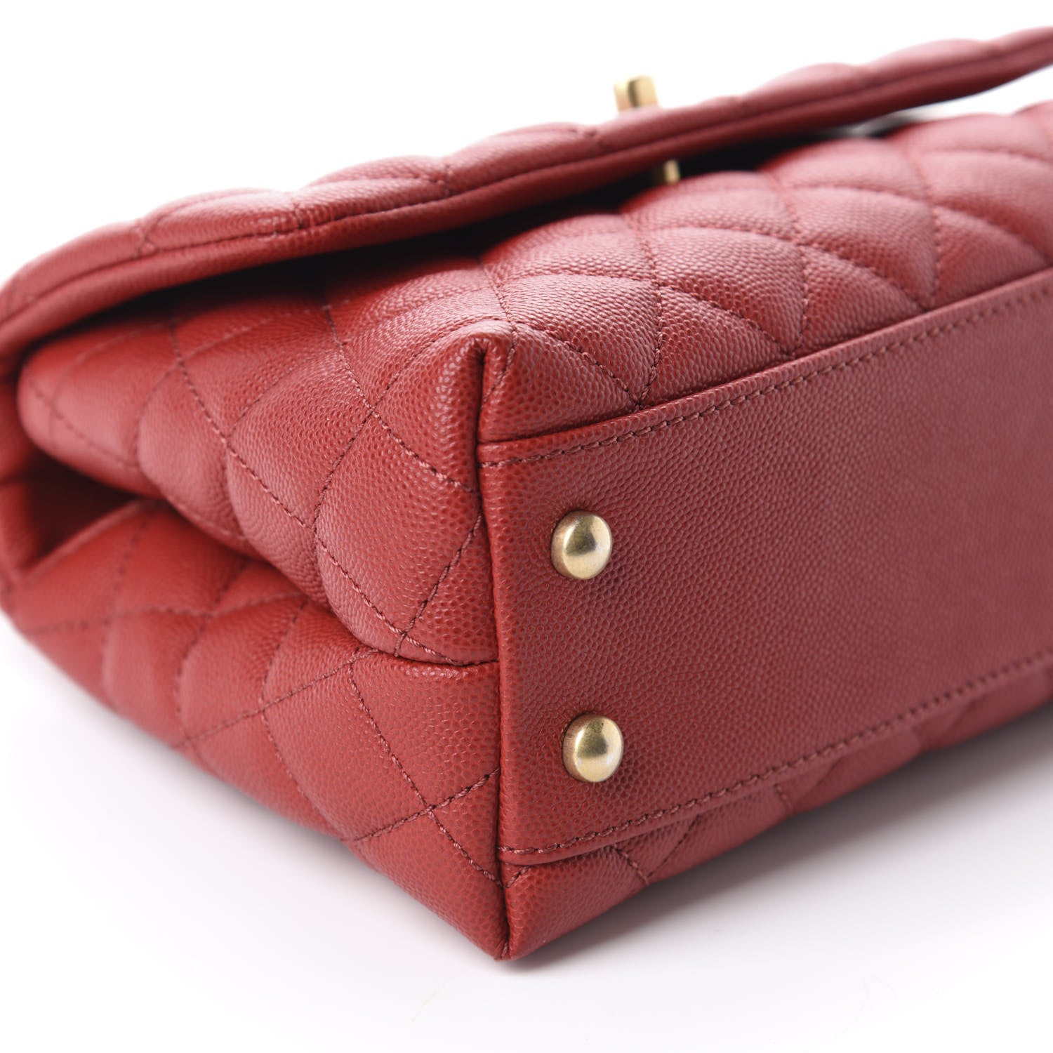 Chanel Caviar Lizard Quilted Mini Coco Handle Flap Red 6 of 10