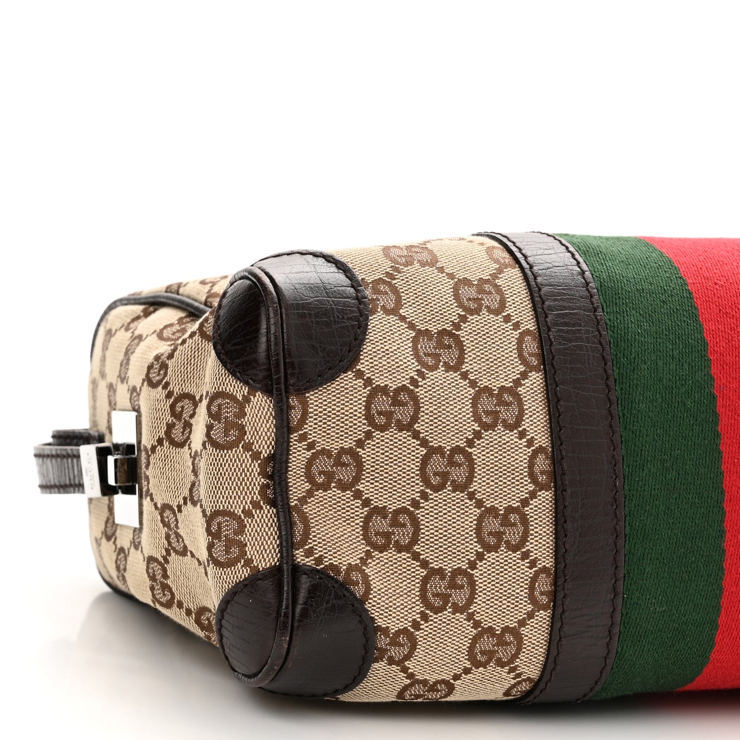 Gucci Monogram Vintage Web Mini Boston Dark Brown 8 of 9