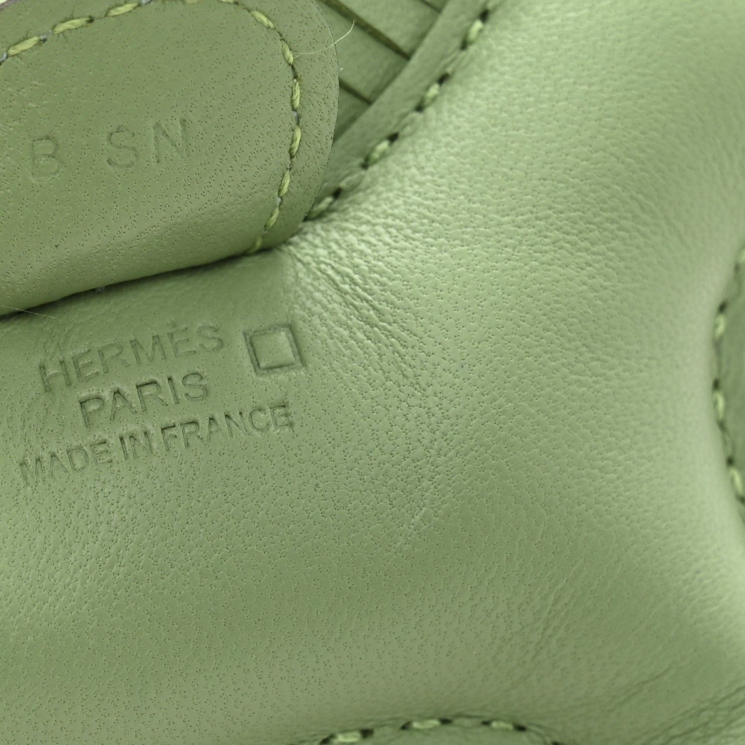 Hermes Milo Lambskin Matte Alligator Touch Grigri Rodeo Horse Bag Charm PM Vert Criquet Vert D'eau 3 of 4