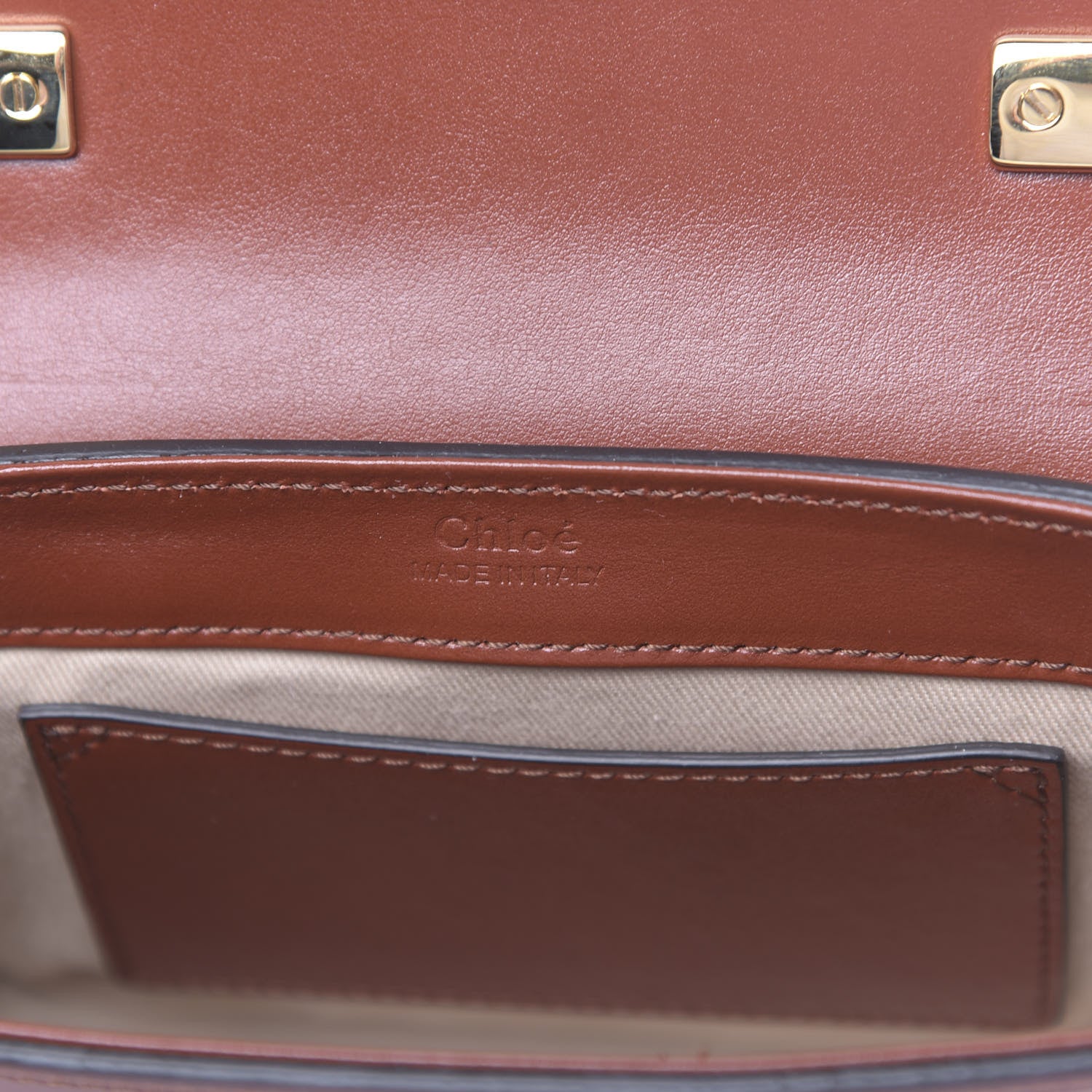 Chloe Shiny Calfskin Suede Mini C Bag Sepia Brown 6 of 10