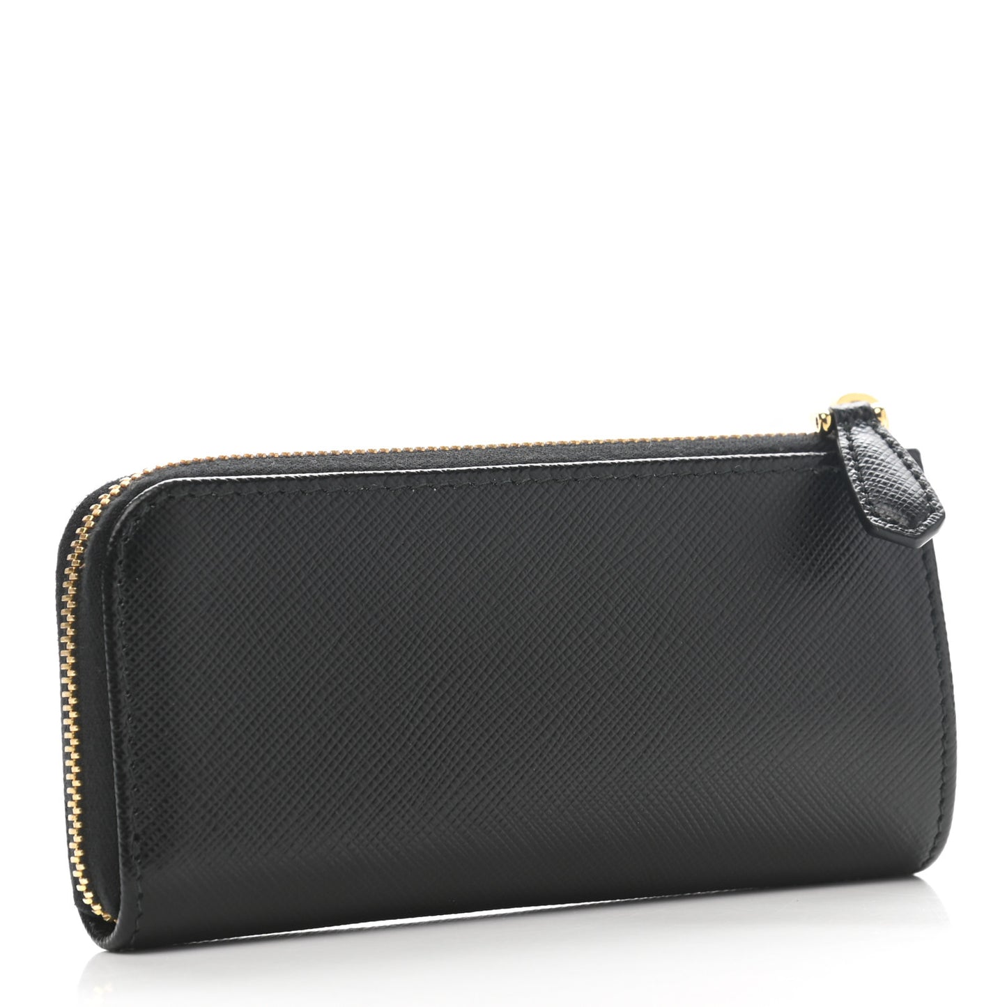 Saffiano Metal Zip Around Key Holder Black