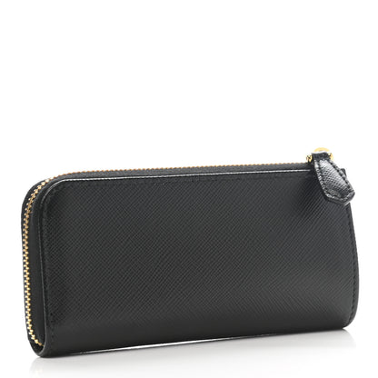 Prada Saffiano Metal Zip Around Key Holder Black 3 of 8