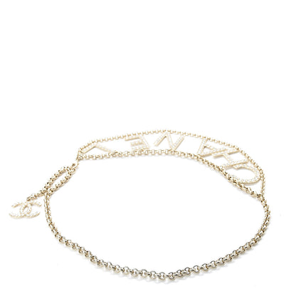Chanel Metal Crystal 90's Icon Logo Chain Belt Gold 3 of 5