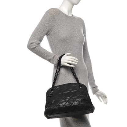 Chanel Iridescent Calfskin Quilted Large Just Mademoiselle Dark Grey 2 of 8