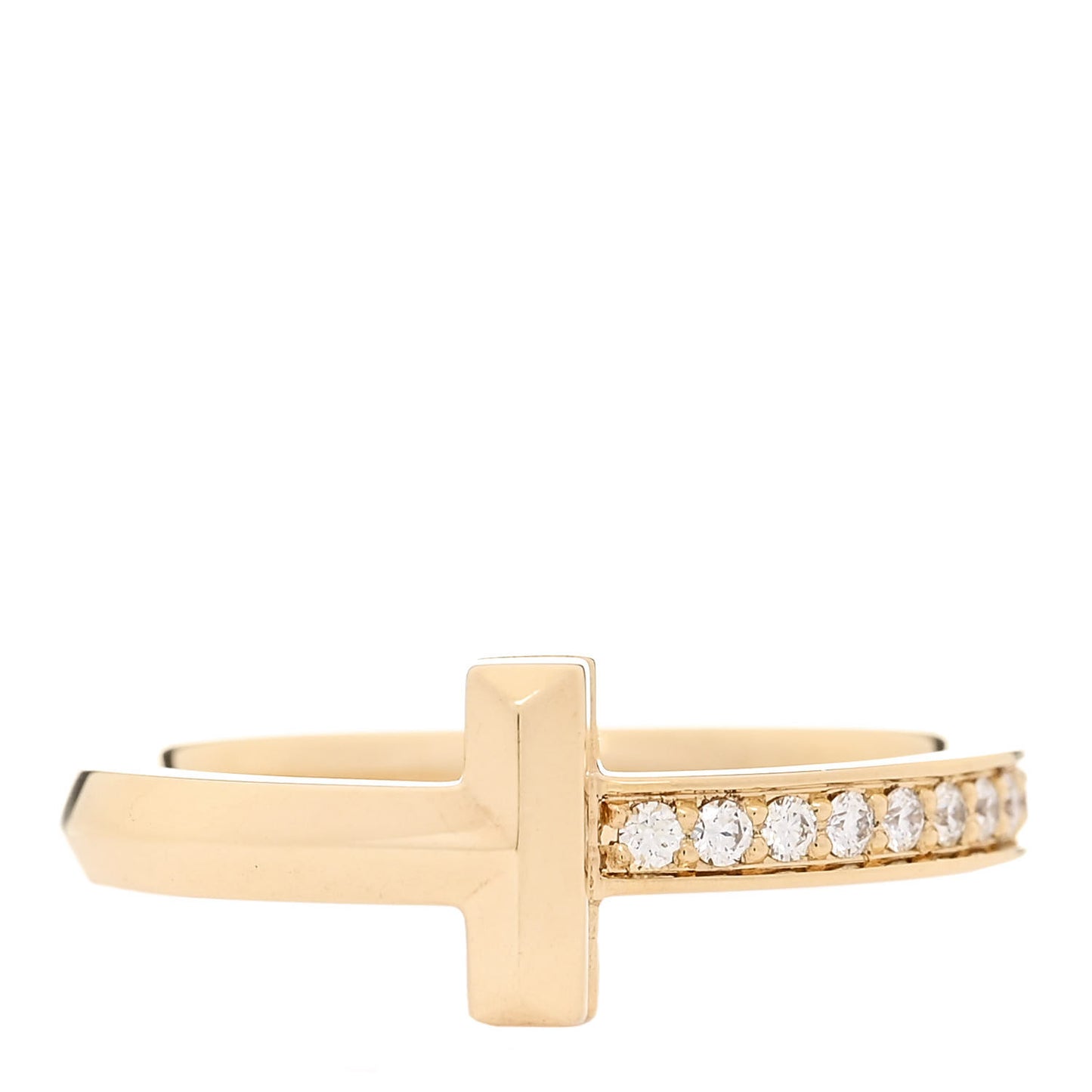 18K Yellow Gold Diamond T T1 Ring 52 6