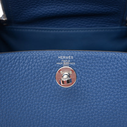 Hermes Taurillon Clemence Mini Lindy 20 Deep Bleu 5 of 9
