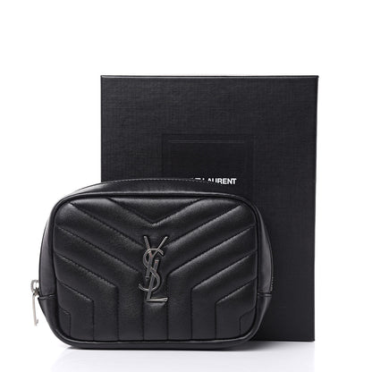Saint Laurent Lambskin Y Quilted Monogram Loulou Cosmetic Case Black 11 of 11