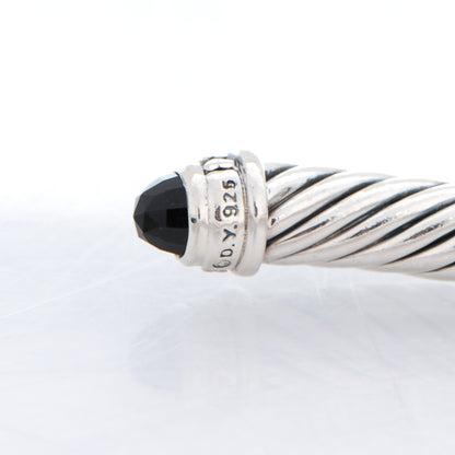 David Yurman Sterling Silver Diamond Pave Black Onyx 5mm Cable Classics Bracelet 4 of 5