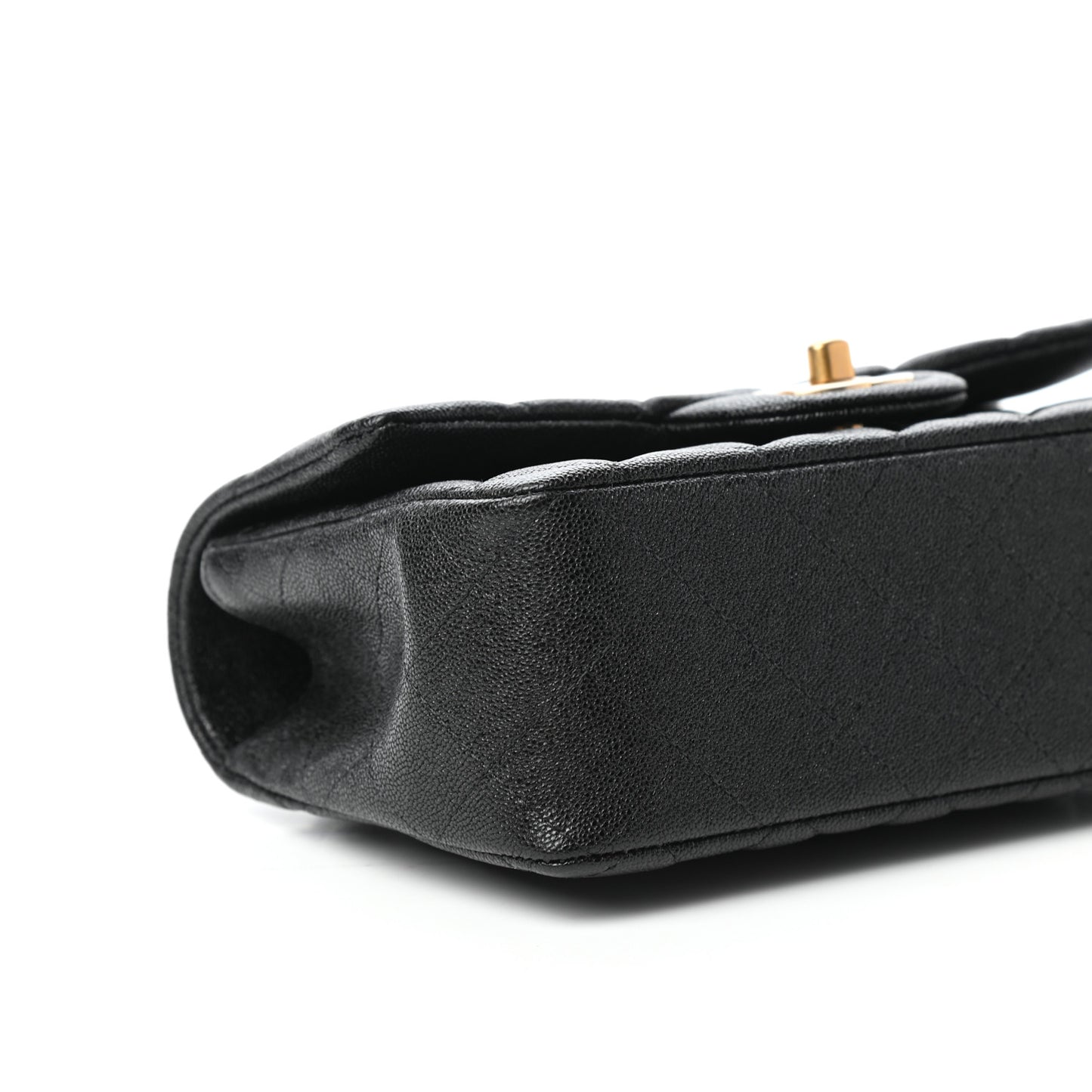 Caviar Quilted Mini Top Handle Rectangular Flap Black