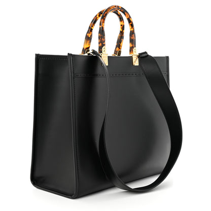 Fendi Vitello King Plexiglass Medium Fendi Sunshine Shopper Tote Black 3 of 10