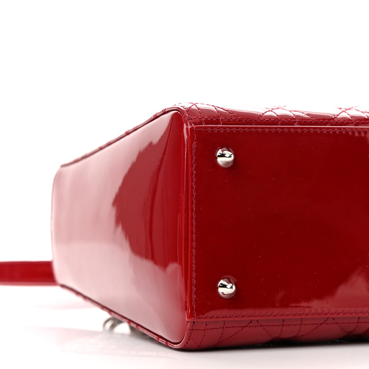 Patent Cannage Medium Lady Dior Red