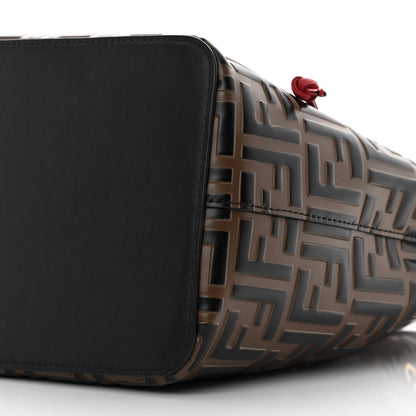 Fendi Vitello Grace F is Fendi Bi-Color FF 1974 Embossed Grande Mon Tresor Bucket Bag Maya Black Fragola 12 of 12