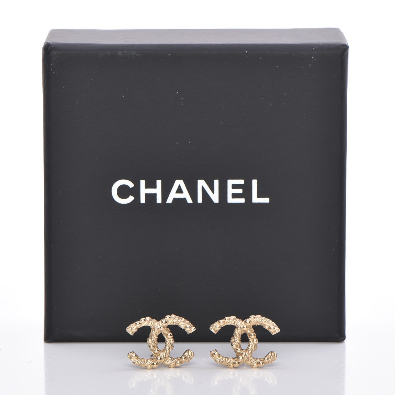 Chanel Metal Twisted CC Earrings Light Gold 5 of 5