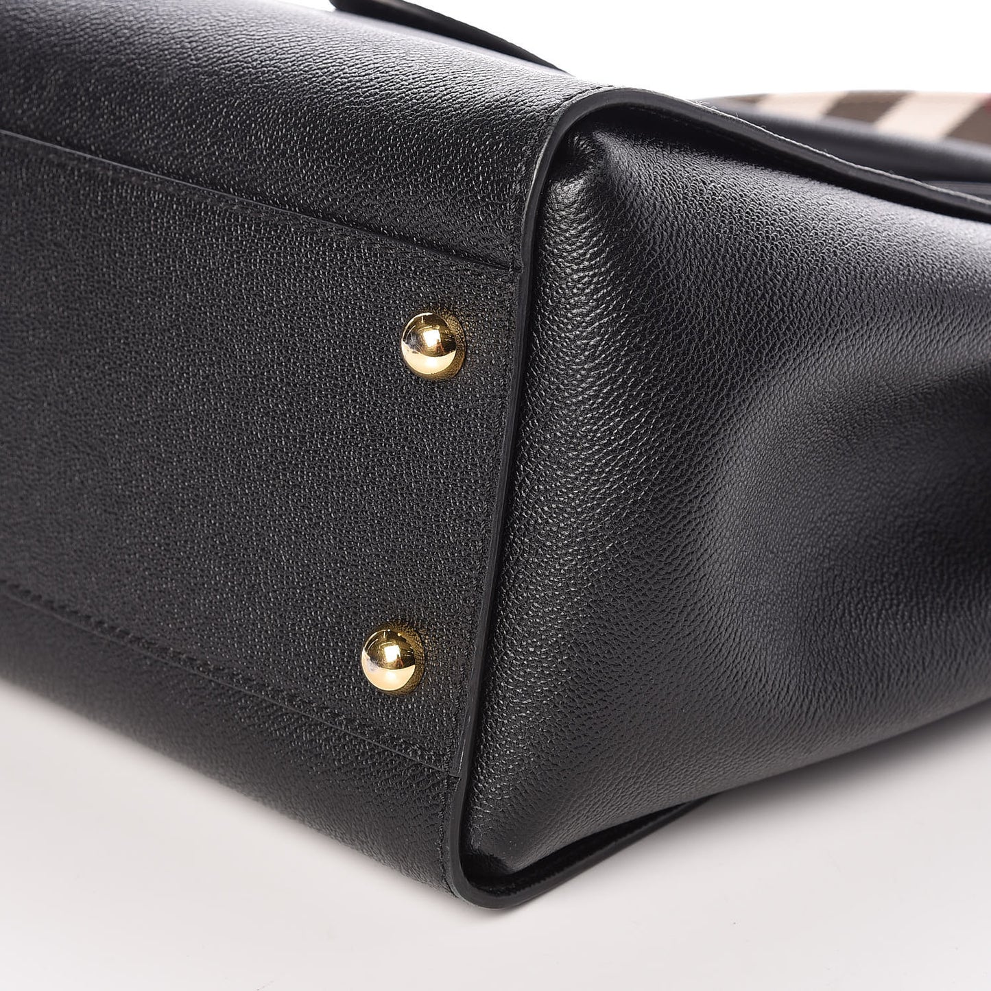 Soft Grain Calfskin Medium Buckle Tote Black