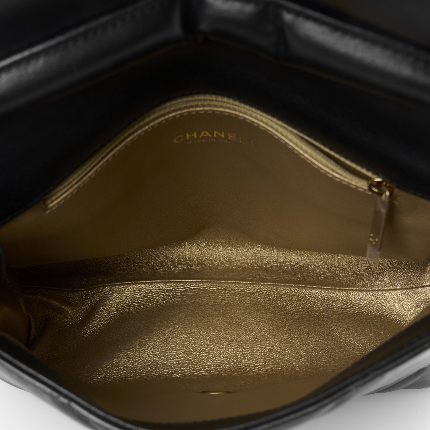 Lambskin Quilted Side Flap Black