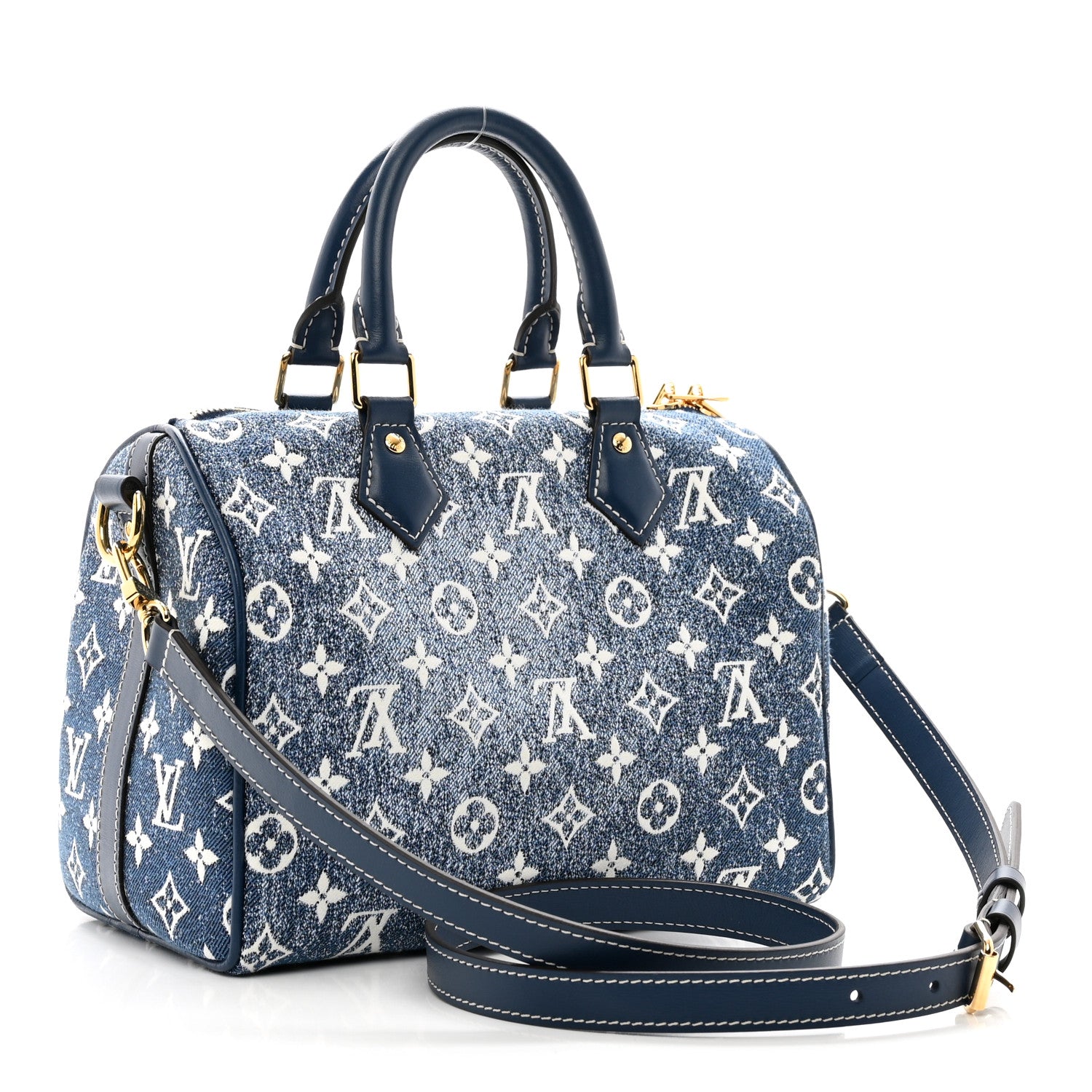 Louis Vuitton Monogram Jacquard Denim Speedy Bandouliere 25 Bleu 4 of 10