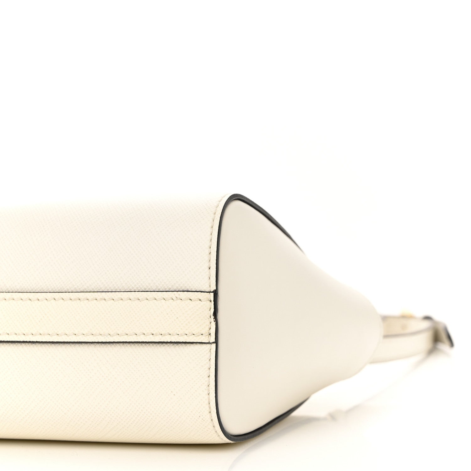 Prada Saffiano Soft Calfskin Mini Zippered Tote Bianco 8 of 9