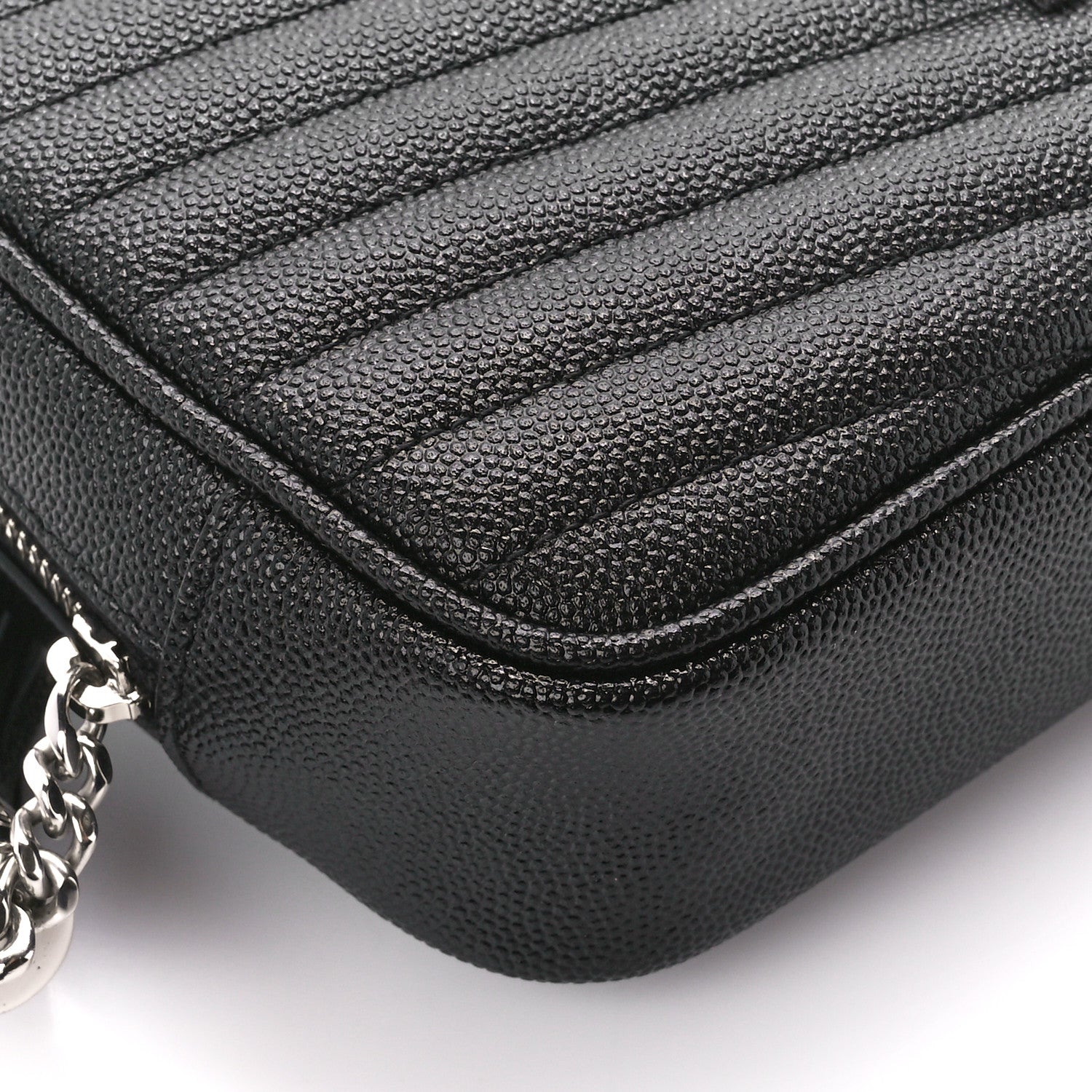 Saint Laurent Grain De Poudre Matelasse Monogram Mini Lou Camera Bag Black 9 of 12