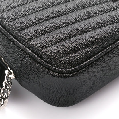 Saint Laurent Grain De Poudre Matelasse Monogram Mini Lou Camera Bag Black 9 of 12