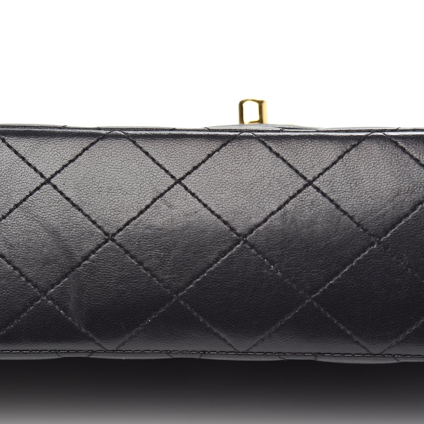 Lambskin Quilted Medium Double Flap Black