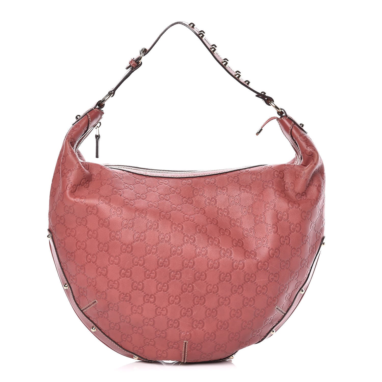 Gucci Guccissima Large Biba Studded Hobo Red 1 of 12