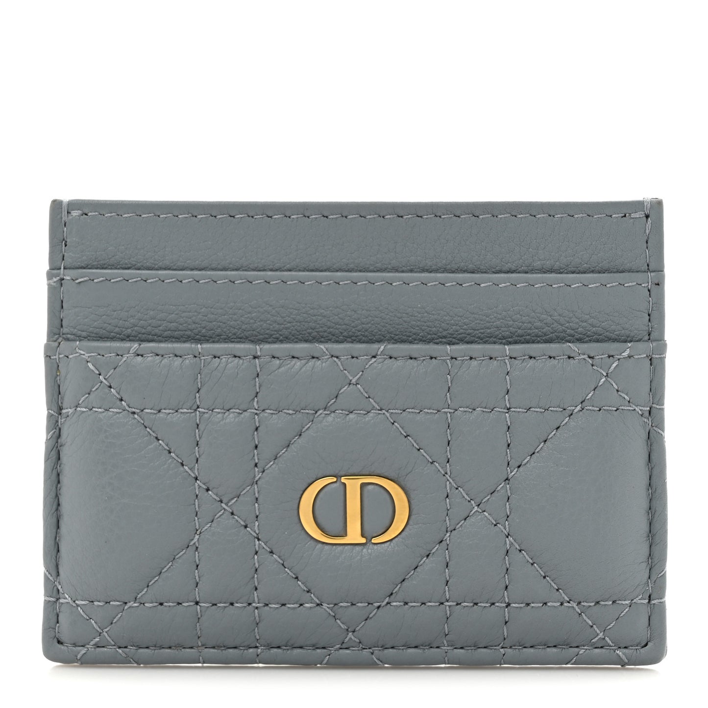 Supple Calfskin Cannage Caro Five-Slot Card Holder Cloud Blue