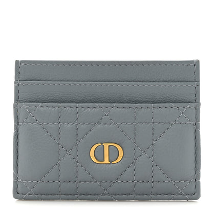 Christian Dior Supple Calfskin Cannage Caro Five-Slot Card Holder Cloud Blue 1 of 10