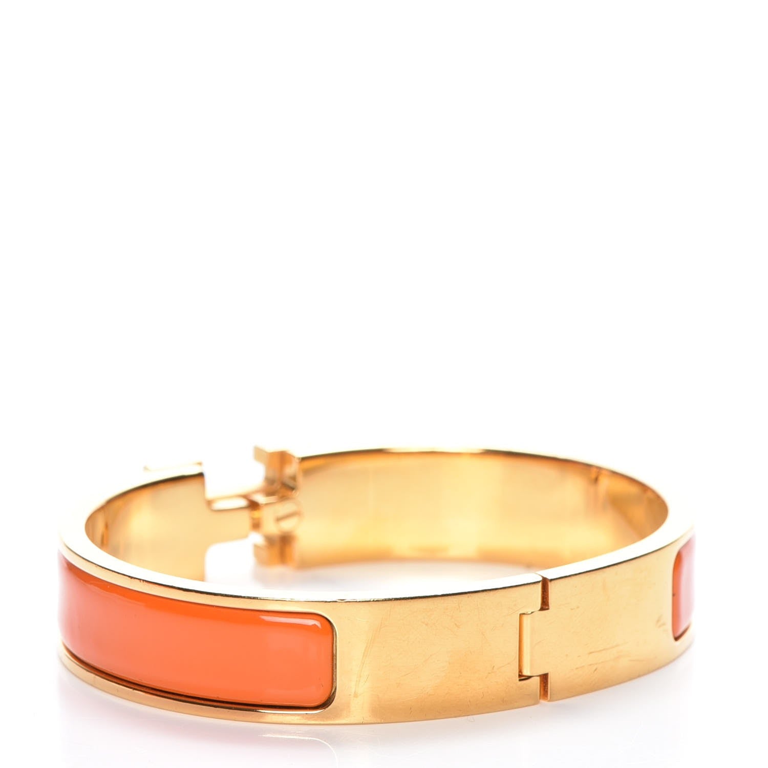 Hermes Enamel Narrow Clic Clac H Bracelet PM Orange 3 of 5