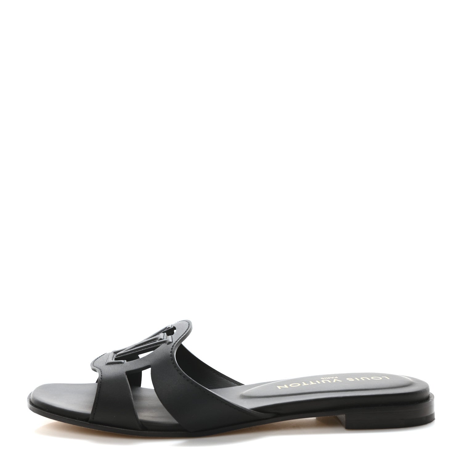 Louis Vuitton Calfskin LV Isola Flat Sandals 38 Black 1 of 8