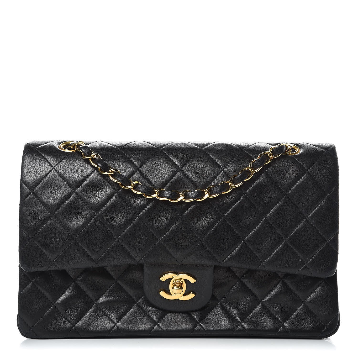 Chanel Lambskin Quilted Medium Double Flap Black 1 of 14