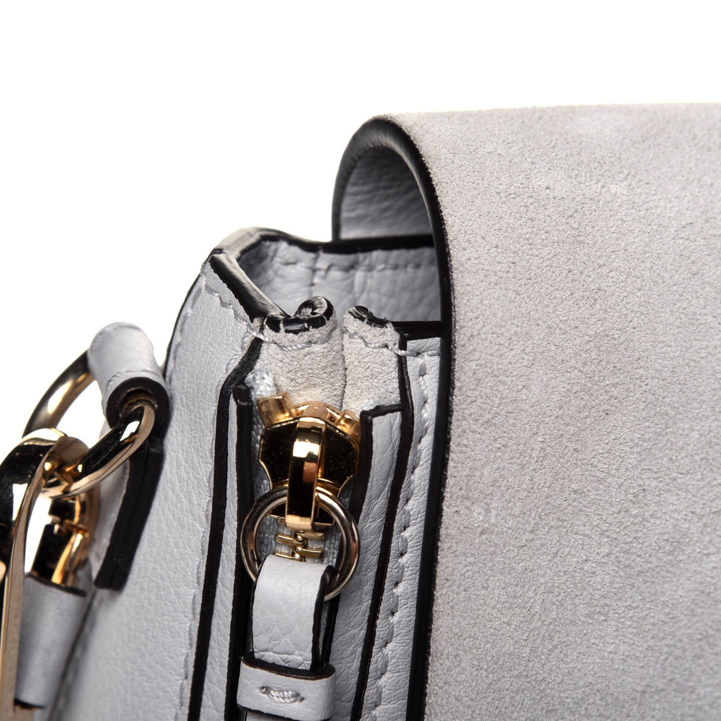 Suede Calfskin Small Faye Backpack Airy Grey