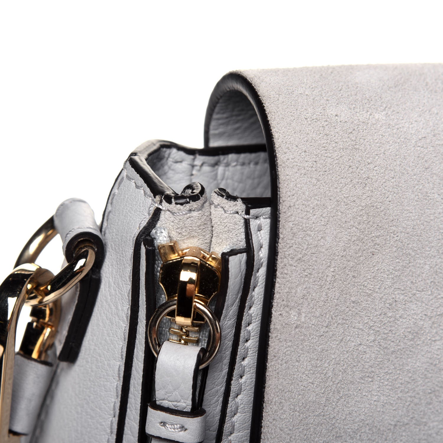 Chloe Suede Calfskin Small Faye Backpack Airy Grey 12 of 14