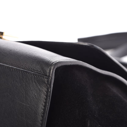 Celine Crocodile Embossed Calfskin Suede Medium Trapeze Black 19 of 23