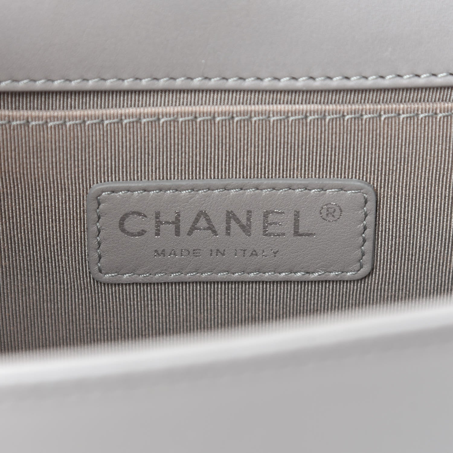Chanel Calfskin Quilted Medium Boy Flap Grey 6 of 10