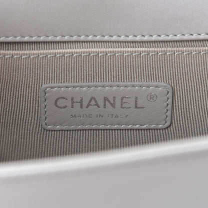 Chanel Calfskin Quilted Medium Boy Flap Grey 6 of 10