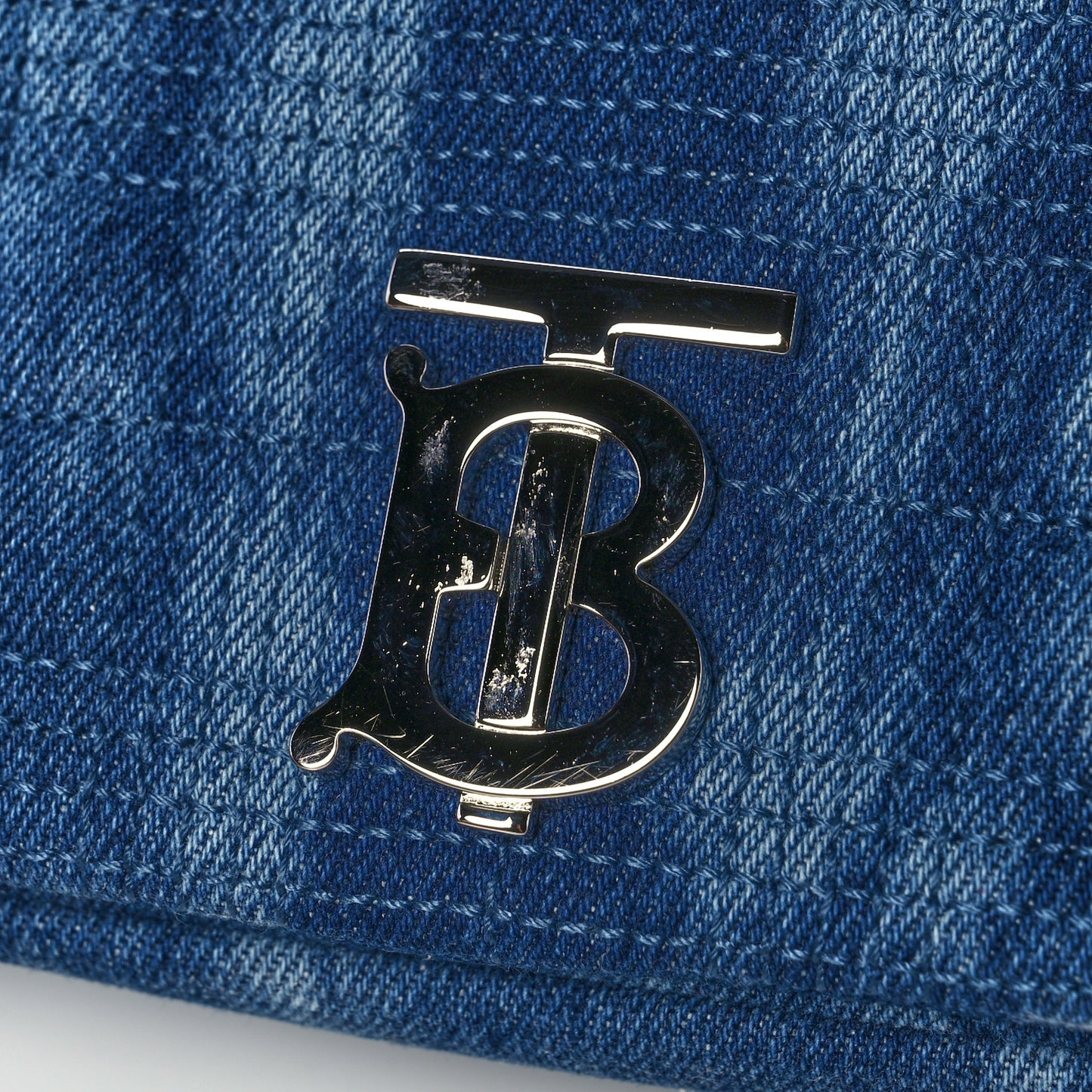 Denim Quilted Small Lola Bag Blue