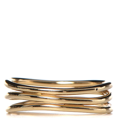 Tiffany 18K Yellow Gold Elsa Peretti 3 Row Wave Ring 4.75 1 of 3