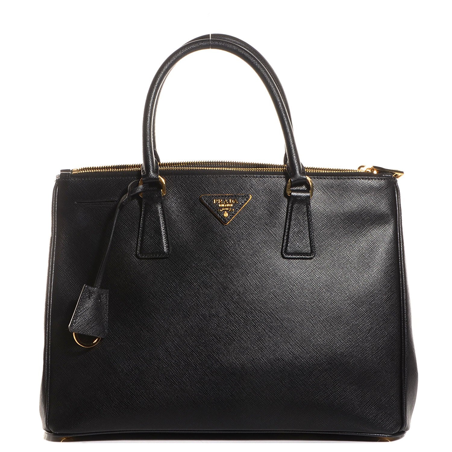 Prada Saffiano Lux Medium Double Zip Tote Nero Black 1 of 10