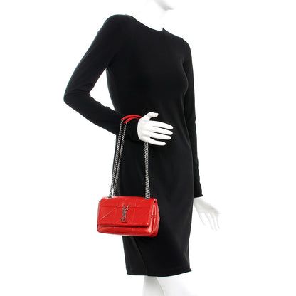 Saint Laurent Lambskin Patchwork Monogram Small Jamie Red 2 of 12