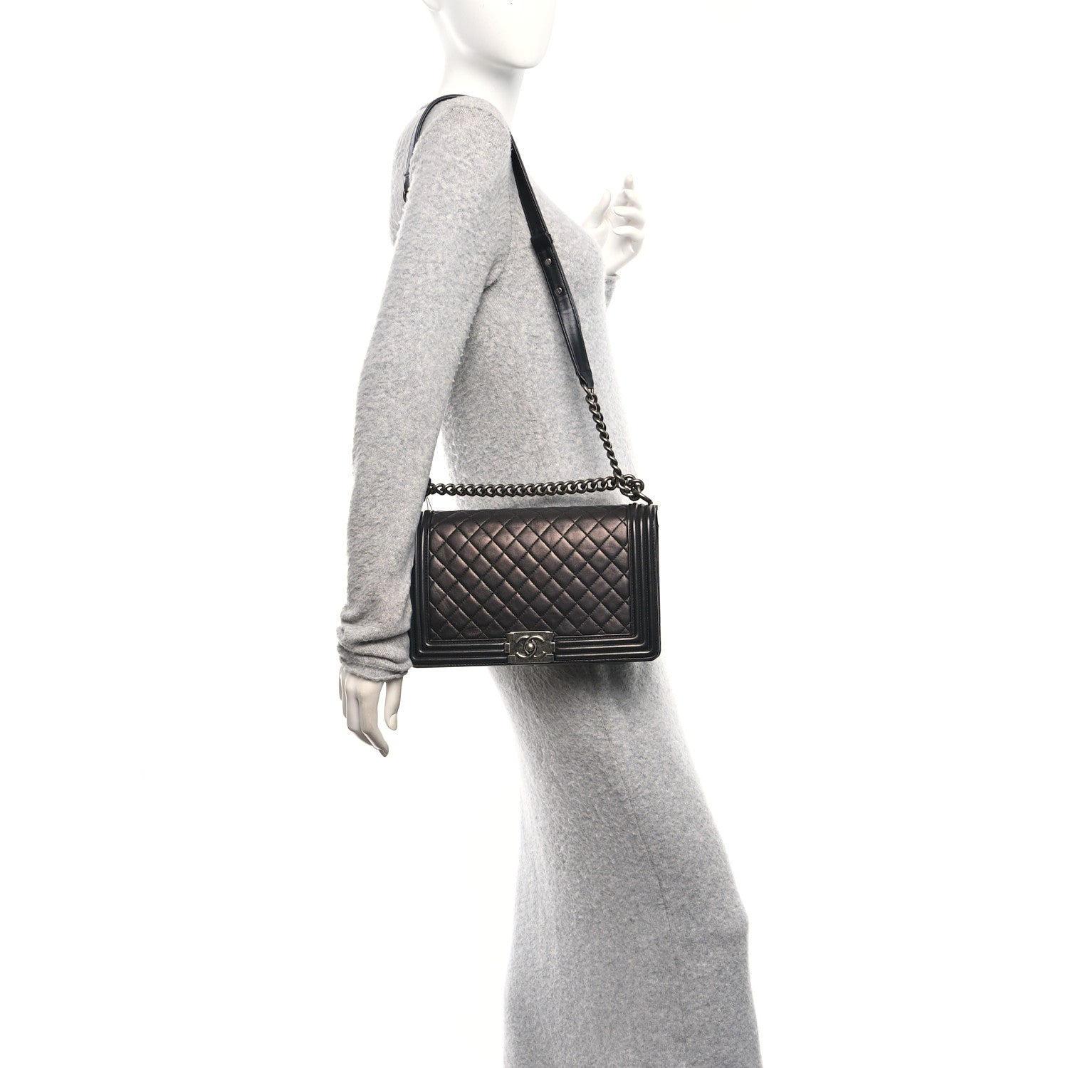 Chanel Lambskin Quilted New Medium Boy Flap Black 2 of 10