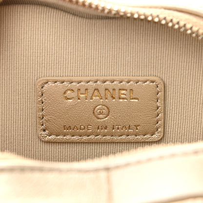 Chanel Metallic Lambskin Quilted CC In Love Heart Waist Belt Bag With Chain Gold 6 of 12